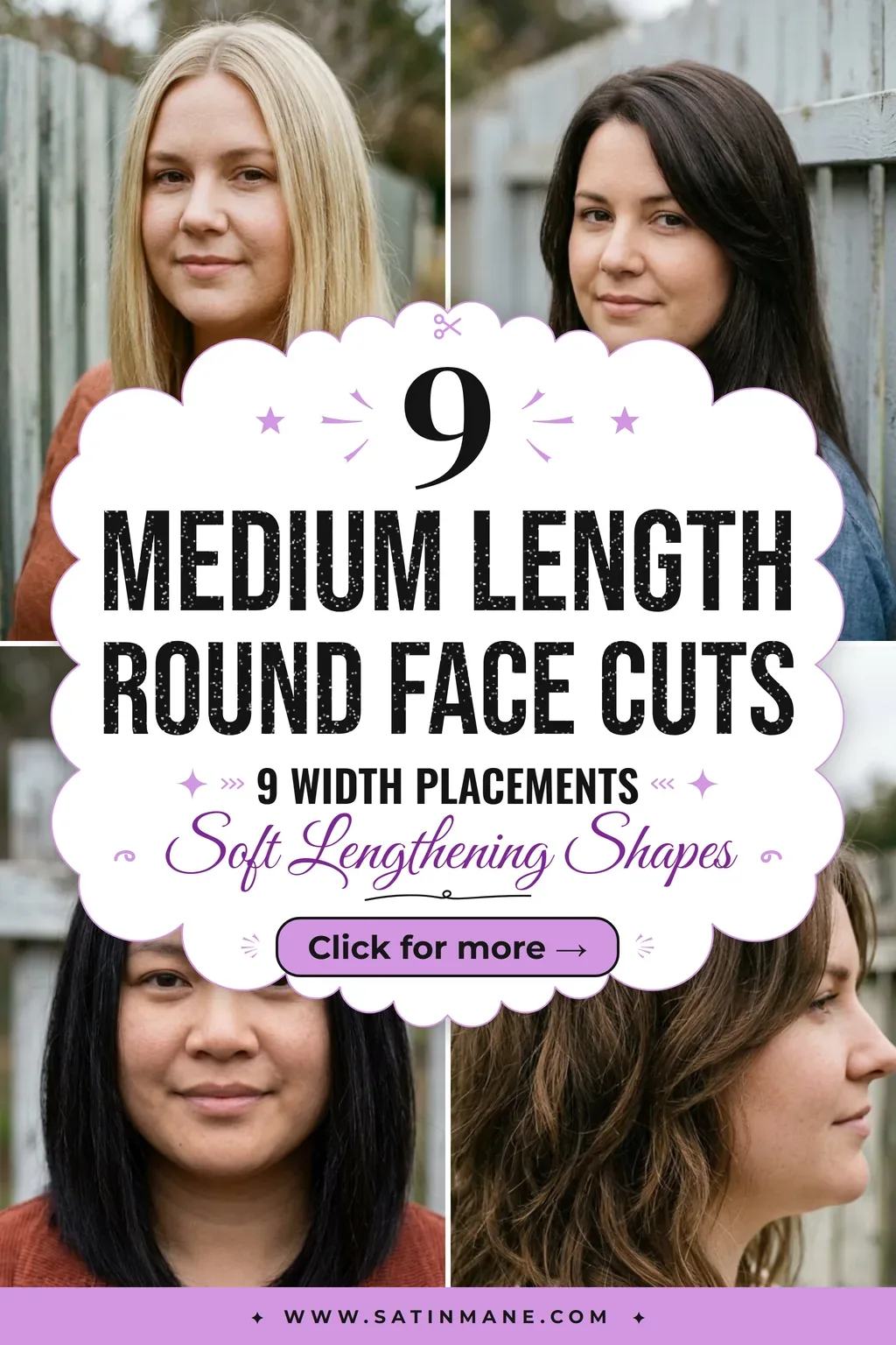 Shoulder-Length Haircut for Round Faces in 9 Widths